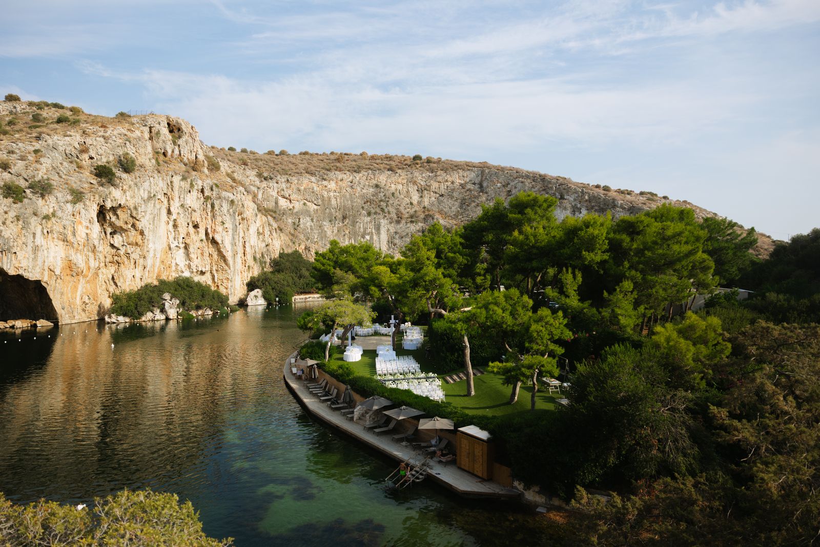 Wedding at Lake Vouliagmeni, Athens Riviera, Greece — photograph 3 of 5 by John Xenos